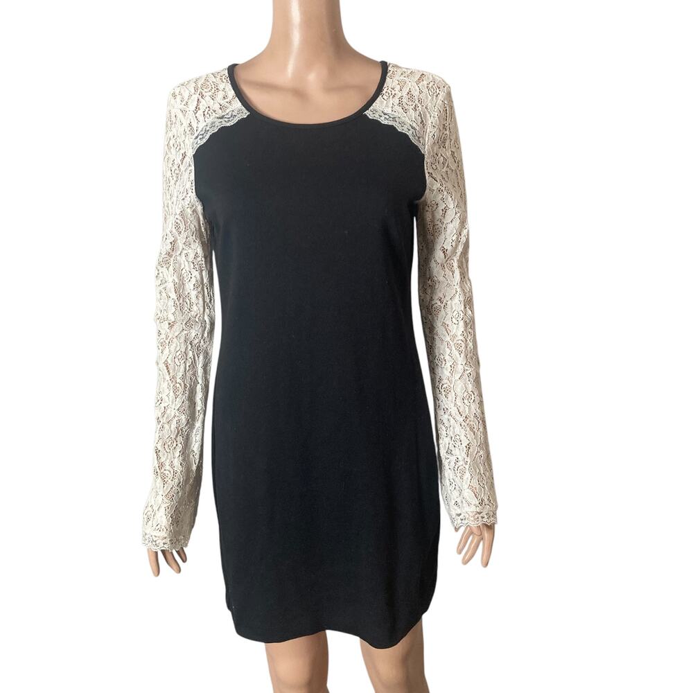 Olsenboye Dress Womens 9 Black White Lace Arms